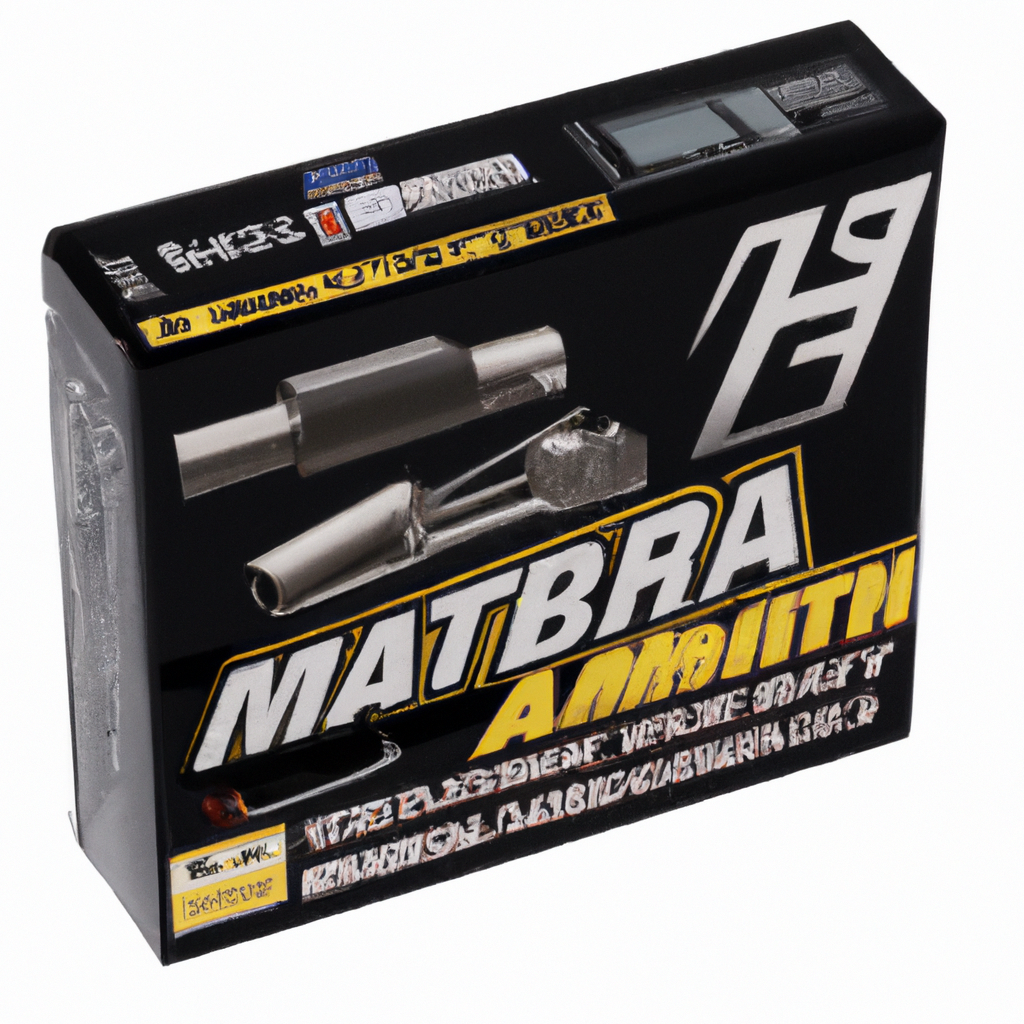 Box of automotive exhaust components with bold MATBRA branding and technical illustrations.