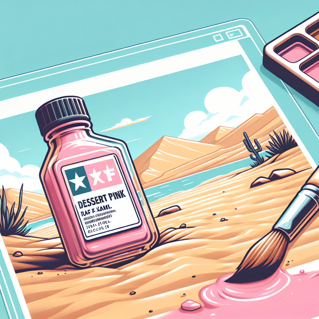 AI-generated image as a clean illustrated scene with stylized lines and colors for the post titled: "FAQ: Has anyone worked up a formula for the RAF Desert Pink using Tamiya XF paints?".